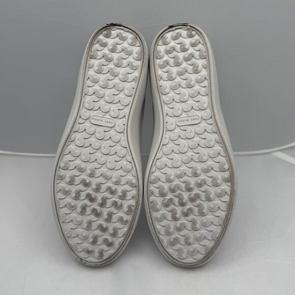 Tory Burch Sneakers Womens 5M T-Logo Leather Lace-Up Black/White Logo - Picture 13 of 14